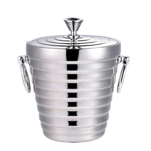 Elegant gold <b>ice</b> <b>bucket</b> with a hammered texture and a simple, sturdy wire carry handle For Champagne & Party Events At Wholesale - Product Image 5