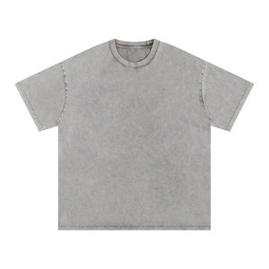 T-shirt vierge en coton épais, style vintage streetwear, unisexe, col rond, coupe ample, pour hommes, fournisseur en gros personnalisé - Product Image 4