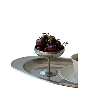 Elegante Tazón de Metal Plateado Estilo Vintage para Sundae o Pudín, Mini Tazón de Acero Inoxidable para Compota, Accesorios para Fotografía de Alimentos, Vajilla - Product Image 1