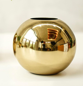 Coastal Design Handcrafted Golden Metal Flower <b>Vase</b> and Iron Floor Flower <b>Stand</b> for Wedding and Easter Occasions at Best Prices - Product Image 2