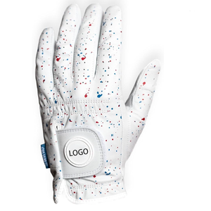 Gant de golf en cuir véritable blanc, main gauche, respirant, à enfiler, unisexe, prix de gros personnalisé, gant de golf en cuir - Product Image 1