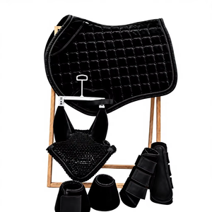 Ensemble de tapis de selle matelassés pour l'équitation (dressage, saut d'obstacles), protège-étriers, protection pour chevaux, équipement équestre personnalisé pour l'entraînement - Product Image 4
