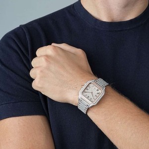 D-VVS Moissanite <b>Diamond</b> Luxury <b>Watch</b> Automatic Movement Stainless Steel Metal Case Wristwatch For Men At Reasonable Price - Product Image 4