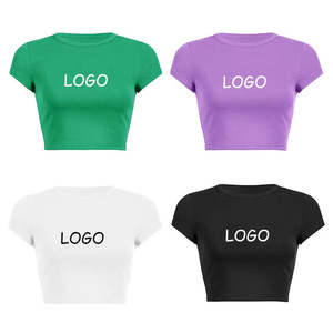 Ensemble de vêtements de sport décontractés pour femmes en modal à logo personnalisé, 2 pièces, haut et short unis pour l'été - Product Image 3