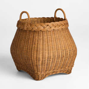 Round <b>Belly</b> Rattan Storage <b>Basket</b> Handwoven Organizer <b>Basket</b> Decorative Storage <b>Basket</b> For Living Room Accent And Storage - Product Image 1