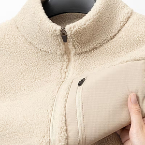 Men's Casual Sherpa Fleece Vest Turn-Down Collar Full Zipper One Pocket <b>Lightweight</b> Sleeveless Outerwear Windproof Hiking <b>Gilets</b> - Product Image 5