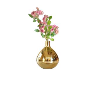 Florero de Metal Dorado, Artículo Decorativo Alto para el Hogar, Dormitorio, Sala de Estar, Decoración de Mesa, Cumpleaños - Flor Dorada - Product Image 1