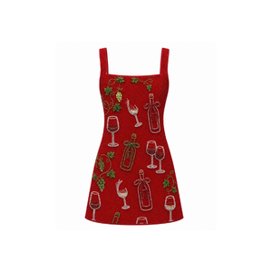 Robe moulante noire perlée à col carré sans manches, mini-robe avec broderie perlée motif urbain, vente en gros de robes pour femmes - Product Image 4