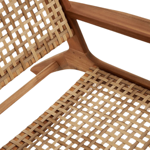 Fauteuil de jardin en teck naturel moderne, fauteuil de détente en rotin tressé, mobilier de jardin extérieur pour la maison - Product Image 6