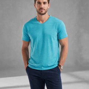 Camiseta de Manga Corta para Hombre, Estampado de Mármol Blanco, Cuello con Botones, Informal, Verano, Transpirable, Ligera, Poliéster/Algodón - Product Image 1