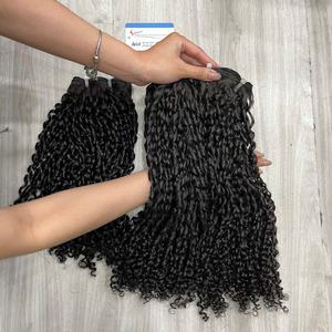 Wholesale Vietnamese Top 1 Quality Raw Full Lengths Black Burmese Curly <b>Pixie</b> Curly Deep Wave Raw Hair Bundle Double Drawn - Product Image 6