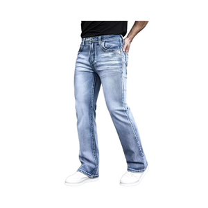 Jeans Casuales para Hombre, Cintura Media, 100% Algodón, Suaves, Ecológicos, Transpirables, Corte Regular, Estampado Personalizado, Multibolsillos - Product Image 2