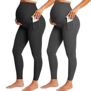 Legging de maternité de bonne qualité avec ceinture élastique, tissu doux et ajustement flexible pour le confort pendant la grossesse et le port quotidien - Product Image 1
