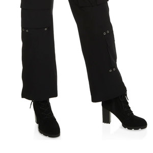 Pantalones Cargo de Moda Urbana para Mujer, 8 Bolsillos, Pantalones de Cintura Alta con Tu Logotipo - Product Image 6