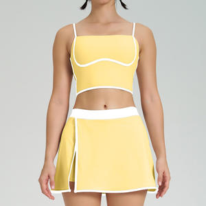 Conjunto Deportivo YIYI para Mujer, Top Deportivo con Relleno Ajustable, Falda de Golf Sexy 2 en 1, Leggings, Conjunto de Yoga para Mujer, Cómodo y Agradable al Tacto - Product Image 6