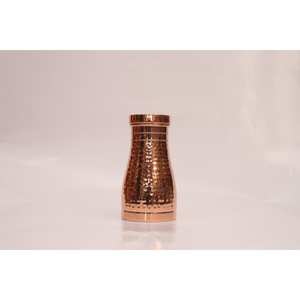 Pure Copper Water Bottle Handcrafted Hammered Design for Ayurvedic Health Benefits Eco-Friendly Bedside Carafe for Natural Detox - Product Image 1