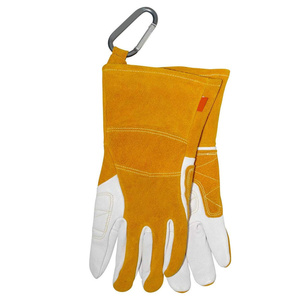Gants de sécurité robustes en cuir croûte de vachette renforcé pour soudage TIG, résistants à l'abrasion et à la chaleur, pour travaux de construction - Product Image 2