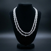 Chaîne tennis unisexe en argent sterling 925 avec diamants de laboratoire en forme de poire, style hip-hop tendance, collier streetwear, fabriqué sur mesure par RAAMAA