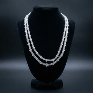 Cadena de tenis con diamantes de laboratorio redondos y en forma de pera, con incrustaciones de diamantes, estilo hip hop urbano, collar de moda, cadenas de diamantes hechas a medida - Product Image 4