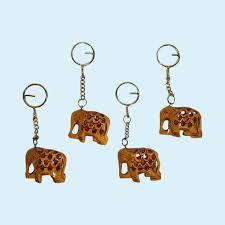 Handcrafted Wooden <b>Elephant</b> Carved Painted Key Chain Decorative Animal Keyring for Keys Bags <b>Gifts</b> - Product Image 2