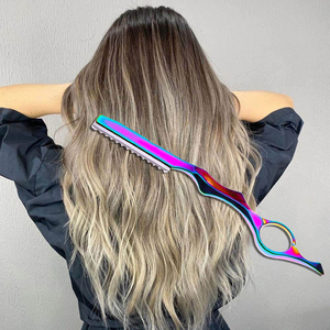 Custom Logo Multi Color Plasma Coating <b>Barber</b> Hair Texturizing Razor Salon Manual Hairdressing Thinning Cutting Razors - Product Image 6
