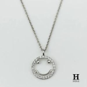 Pendentif Smiley Moderne Pavé de Diamants, Collier en Or 14K, Fabricant de Bijoux de Luxe - Product Image 5