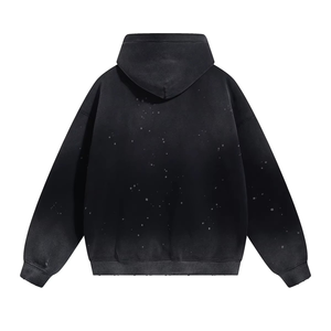 Vente chaude : Sweat à capuche oversize à épaules tombantes, effet peinture pulvérisée vieillie, personnalisé, délavé à l'acide, style vintage - Product Image 5