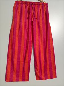 Pantalon palazzo bohème d'été pour femme en coton rose-orange à motifs floraux/animaliers, séchage rapide, écologique, taille haute, coupe large - Product Image 5