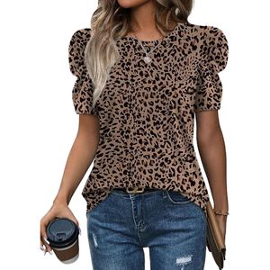 Summer <b>Tops</b> for Women Puff Sleeve Crewneck T Shirts Dressy Casual Blouses Spring Outfits Fashion Clothes - Product Image 2