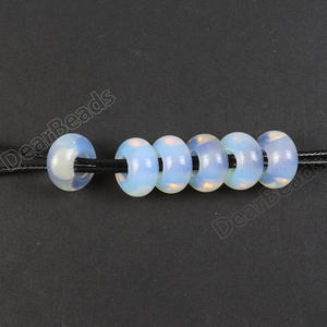 Vente en gros de pierres précieuses AAMNA GEMS, diopside naturel blanc et noir, coupe ovale, pierre de paume, perles à grand trou pour la fabrication de bijoux - Product Image 5