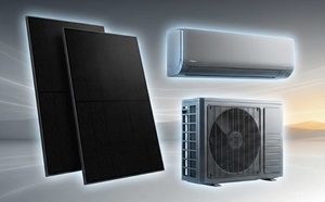 เครื่องปรับอากาศพลังงานแสงอาทิตย์ OEM 12000BTU ระบบไฮบริดแบบออฟกริดสำหรับบ้าน - Product Image 2