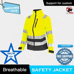 Chaqueta de Trabajo de Poliéster Ignífuga de Alta Visibilidad con Tiras Reflectantes, Uniforme de Seguridad Transpirable para Minería y Soldadura - Product Image 5