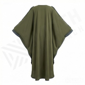 2025 OEM Kimono Abaya pour femmes musulmanes, en tissu polyester épais, doux et très extensible, col en V, manches longues, pour fêtes, Ramadan, mariages - Product Image 2