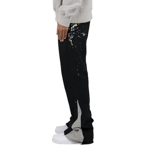 Custom <b>Mens</b> Contrast Panel <b>Trousers</b> Slim Fit <b>Drawstring</b> Waist Cuffed Streetwear Jogger Pants Apparel Factory Wholesale Suppliers - Product Image 5