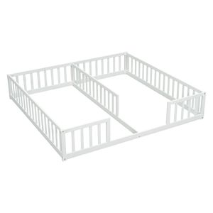 Letto a castello bianco con sponde di sicurezza per dormitori senza porta - Product Image 6