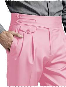 Pantalones plisados de cintura alta estilo Gurkha para hombre con cintura extendida. - Product Image 3