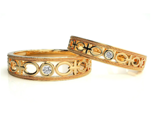 925 Sterling <b>Silver</b> Gold Plated Infinity <b>Couple</b> <b>Rings</b> - Product Image 1