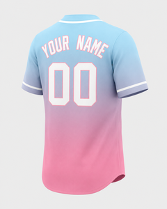 Maillot de baseball personnalisé de haute qualité, bleu et rose, pull-over, uniforme d'équipe, antibactérien, sans manches, col en V sur le devant - Product Image 2