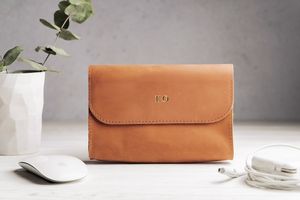 Bespoke Leather <b>Cable</b> Organizer Custom Logo Desk Cord Management Travel Tech Accessories Wire Holder Case Box LCO-0064 - Product Image 2