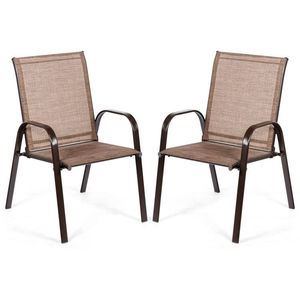 Set di 2 Sedie da Pranzo da Esterno con Braccioli per Collezioni di Arredamento da Giardino - Product Image 1