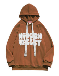 Factory-Rated Heavyweight 100% Cotton Blended Breathable Oversized Hoodie for WomenPuff Printed High Street Style for Winter - Product Image 5