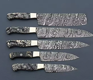 LEGACY BLADES Juego de Cuchillos de Cocina Ambidiestros de Acero de Damasco de 67 Capas Hechos a Mano de Primera Calidad, Juego de 5 Piezas con Mango de Resina, Cuchillos Profesionales - Product Image 4