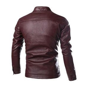 2026 Pakistan <b>Men</b> Leather <b>Jacket</b> Autumn <b>Men's</b> Casual Zipper Leather <b>Jacket</b> <b>Men</b> Clothing Slim Long Sleeve <b>jacket</b> for <b>men</b> - Product Image 2