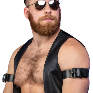 สายรัดแขนหนังแท้แบบปรับได้สำหรับผู้ชาย พร้อมหัวเข็มขัด ดีไซน์คลาสสิก เหมาะสำหรับใส่ไปเที่ยวคลับ - Product Image 3