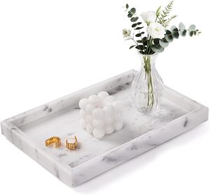 Plateau de service en marbre de qualité supérieure avec élégantes poignées en laiton pour hôtels de luxe, restaurants et traiteurs haut de gamme - Product Image 4