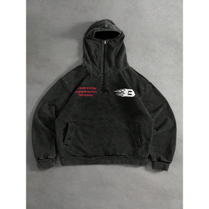 Sweat à capuche surdimensionné personnalisé 100 % coton épais pour homme, respirant, thermique, streetwear imprimé, col à capuche, hiver - Product Image 1