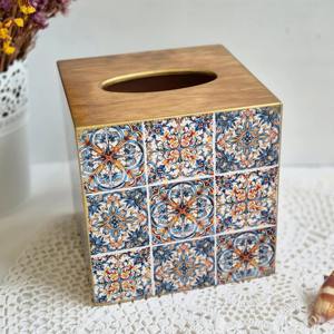 กล่องใส่กระดาษทิชชูลายไม้สไตล์อินดัสเทรียล กล่องใส่กระดาษทิชชูลายไม้สไตล์เมืองสำหรับตกแต่งภายในสไตล์ลอฟท์ กล่องใส่กระดาษทิชชูขายส่ง - Product Image 6