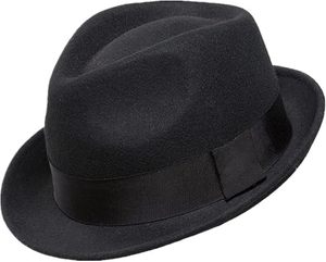 Sombrero Fedora de Fieltro de Lana Negro con Cinta Ajustable, Ala Ancha, Estilo Clásico Unisex para Fiestas, Viajes y Actividades al Aire Libre - Product Image 5
