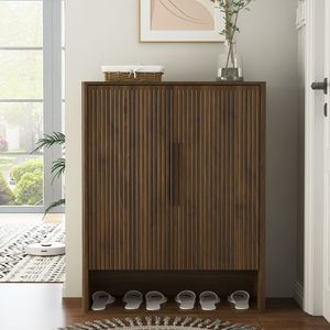Mobile Moderno in Legno per Scarpe con Ripiani Regolabili, Organizzatore per Ingresso, Corridoio e Soggiorno, Opzioni Multiple di Porte - Product Image 3