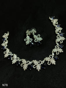 Conjunto de joyería nupcial de diamante americano clásico, collar y pendientes de dos piezas para boda, estilo clásico de moda - Product Image 4